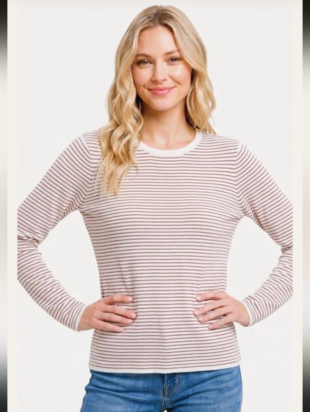 Staccato Copper Pin Striped Pull Over Sweater- M